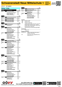 Schwanenstadt Neue Mittelschule 1 Departure Aktuelle Départ Abfahrten Gültig Ab: 27.10.2019 1 4