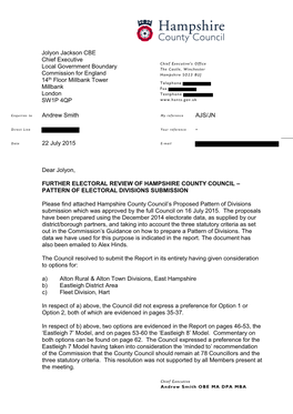 Hampshire County Council – Pattern of Electoral Divisions Submission