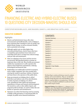 Financing Electric and Hybrid-Electric Buses: 10 Questions City Decision-Makers Should Ask