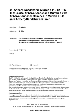 31. Arlberg-Kandahar in Mürren : 11., 12