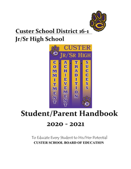 Custer JR/SR High Student Handbook