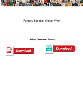 Fantasy Baseball Waiver Wire