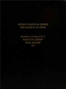 Critiques of Education and Responses from Educators at Mid-Century