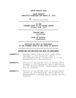 Muscogee County Superior Court Order Dated September 1, 2017 Denying Mr