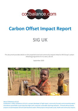 Carbon Offset Impact Report SIG UK