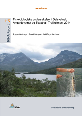 Fiskebiologiske Undersøkelser I Dalsvatnet, Ångardsvatnet Og Tovatna I Trollheimen, 2014