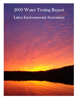 2009 Water Testing Report Lakes Environmental Association