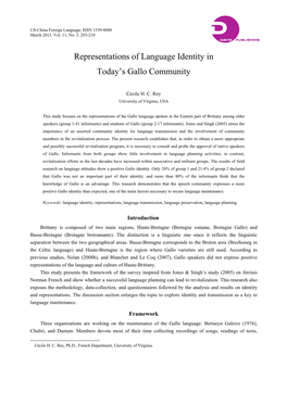 Representations of Language Identity in Today's Gallo Community