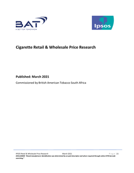 Cigarette Retail & Wholesale Price Research