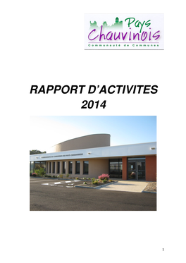 Rapport D'activites 2014