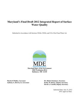 DOWNLOAD Maryland Integrated Report 2012