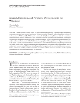 Internet, Capitalism, and Peripheral Development in the Waldviertel