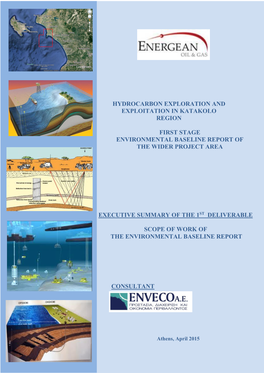 Consultant Executive Summary of the 1St Deliverable Scope of Work of the Environmental Baseline Report Hydrocarbon Exploration A