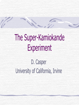 The Super-Kamiokande Experiment