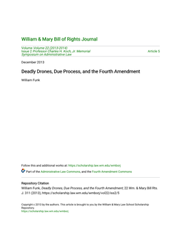 Deadly Drones, Due Process, and the Fourth Amendment