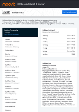 360 Buss Rutetabell & Linjerutekart