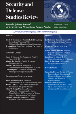 Special Issue: Insurgency and Counterinsurgency