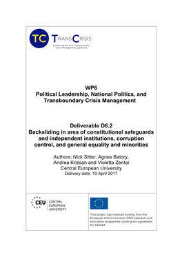 D6.2 Backsliding in Area of Constitutional Safeguards and Independent Institutions, Corruption Control, and General Equality and Minorities