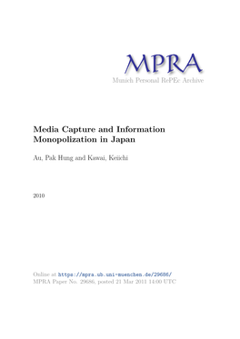 Media Capture and Information Monopolization in Japan