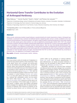 Horizontal Gene Transfer Contributes to the Evolution of Arthropod Herbivory