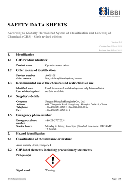 Safety Data Sheets