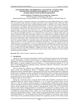 Collinear Force and Frequency Analysis of a Viaduct Pile Foundation Construction Project