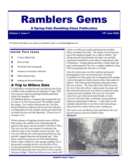 Ramblers Gems a Spring Vale Rambling Class Publication