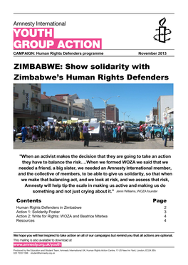 ZIMBABWE: Show Solidarity With