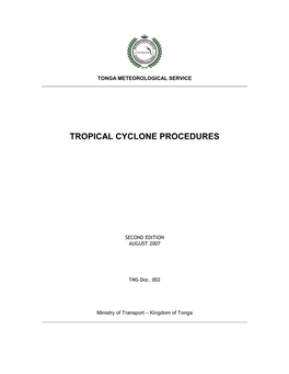 Tropical Cyclone Procedures