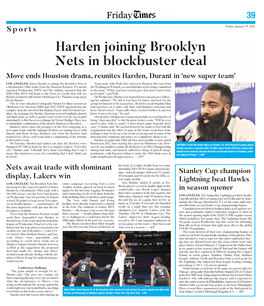 Harden Joining Brooklyn Nets in Blockbuster Deal