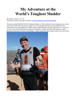My Adventure at the World's Toughest Mudder