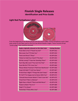 Identifying Beatles Finnish Singles
