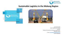 Sustainable Logistics in the Mekong Region