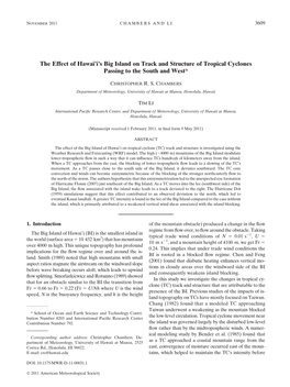 The Effect of Hawai'i's Big Island on Track and Structure of Tropical