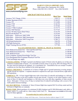 SFS Rental Rates