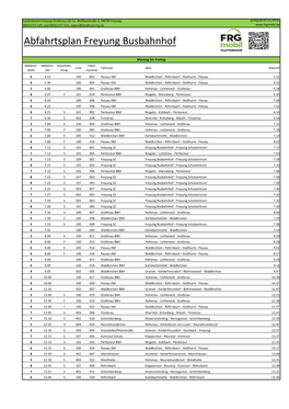 Abfahrtsplan Freyung Busbahnhof
