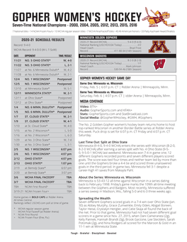 Gopher Women's Hockey