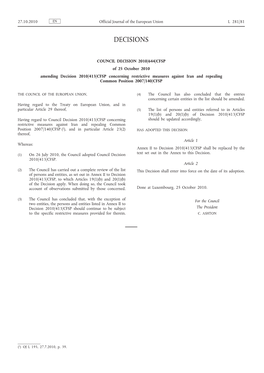 Council Decision 2010/644/CFSP
