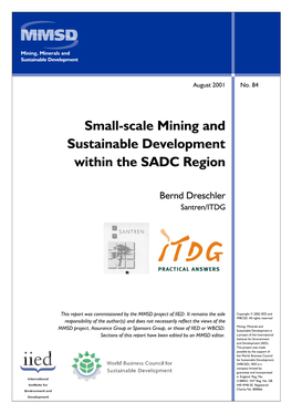 Small Scale Mining and Development Within the SADC Region