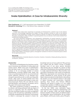 Snake Hybridization: a Case for Intrabaraminic Diversity