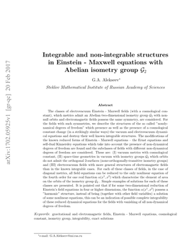 Integrable and Non-Integrable Structures in Einstein-Maxwell