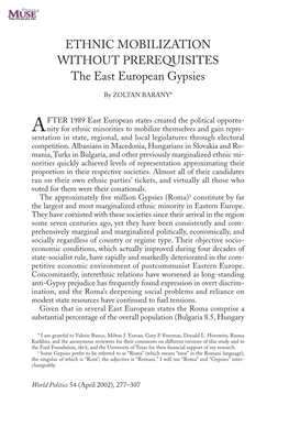 AFTER 1989 East European States Created the Political Opportu