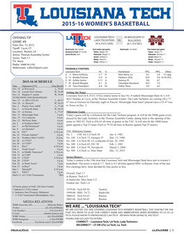 2015-16 Women's Basketball