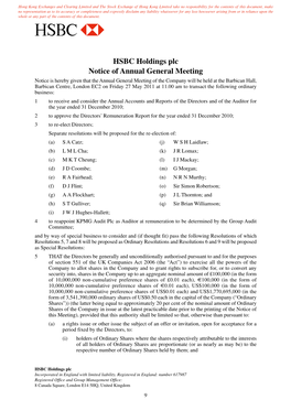 Notice of AGM 2011