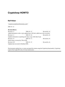 Cryptoloop HOWTO