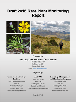 Draft 2016 Rare Plant Monitoring Report