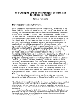 The Changing Lattice of Languages, Borders and Identities in Silesia