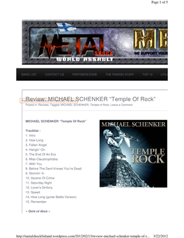 Review: MICHAEL SCHENKER “Temple of Rock”