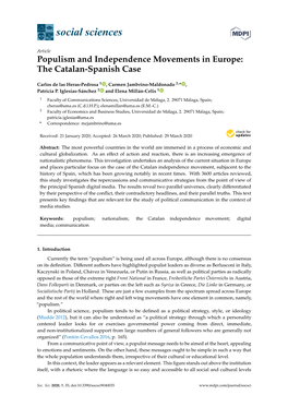 Populism and Independence Movements in Europe: the Catalan-Spanish Case