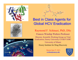 Best in Class Agents for Global HCV Eradication